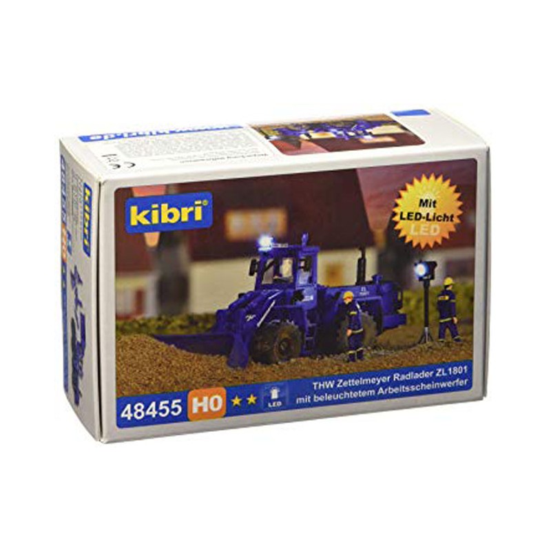 KIBRI 48455 H0 1/87 KIT Zettelmayer ZL 1801 Wheel Loader w/LED Lights