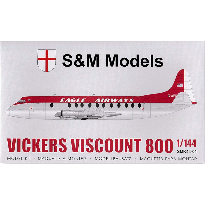 S&M MODELS Vickers Viscount 800 "Eagle Airways" 1/144 Kit SMK44-01