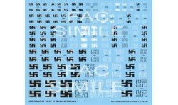 TECHMOD DECALS GERMAN SWASTIKAS (SVASTICHE) WWII  PER MODELLI AEREI SCALA 1/72