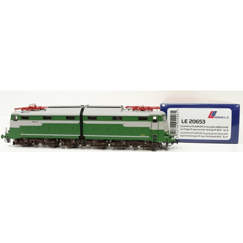LE MODELS LOCOMOTIVA FS E646.002 LIVREA GRIGIO NEBBIA / VERDE 1/87 H0 ART. LE20653