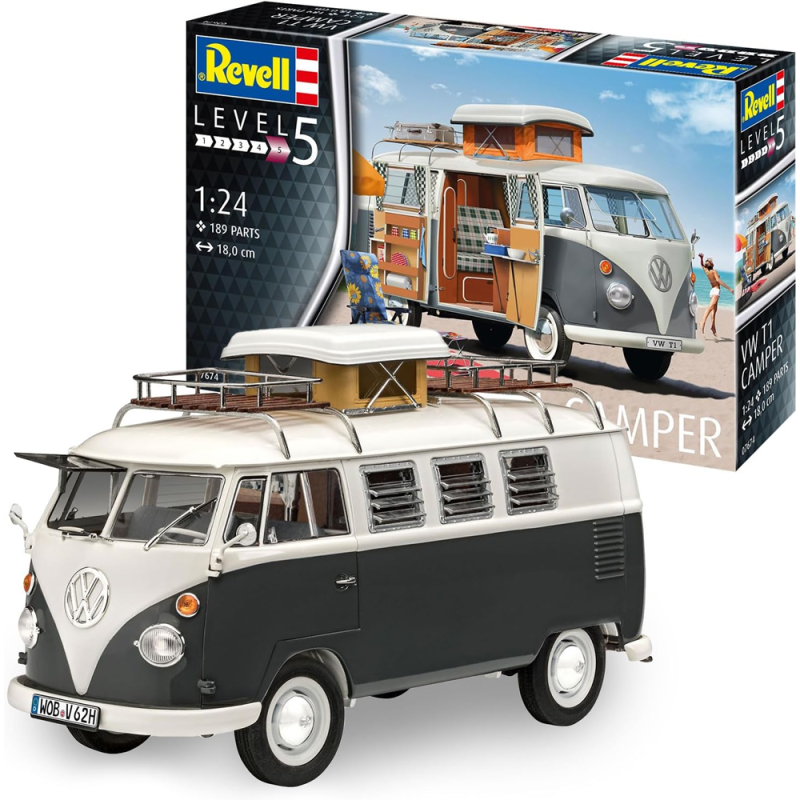 REVELL 07674 KIT VW Volkswagen T1 Camper 1:24 - DAMAGED BOX